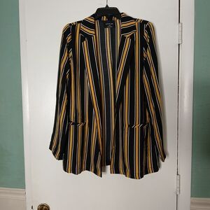 Striped Black and Yellow Women's Blazer